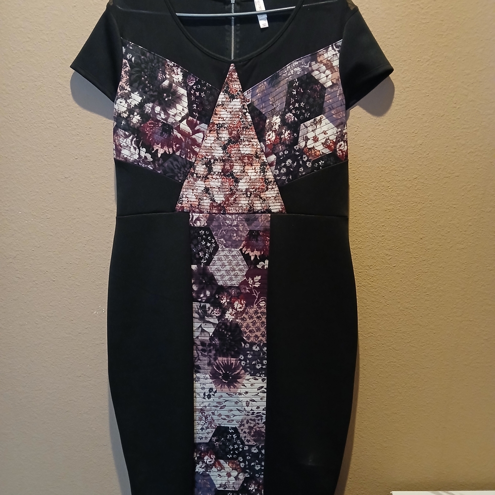 Elegant Black and Purple Women's Dress
